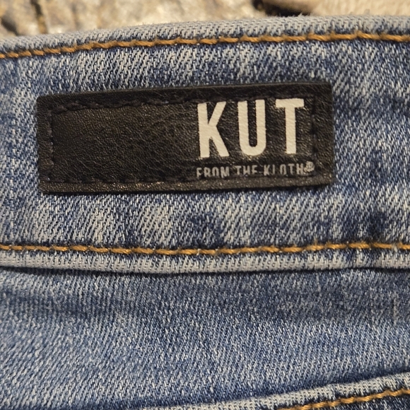 Kut from the Kloth Catherine Boyfriend Distressed Midrise Blue Jeans Women's 10 - Picture 8 of 16